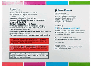 Xglar Refill 100Iu Cartridges 3Ml Pack Of 5 Injections