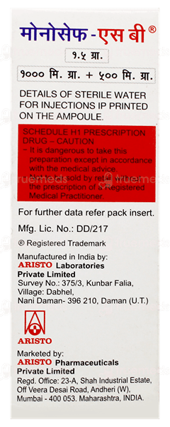 Monocef Sb 1.5Gm Injection 1