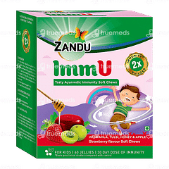 ZANDU IMMU TASTY AYURVEDIC IMMUNITY SOFT CHEWS STRAWBERRY JELLY 60