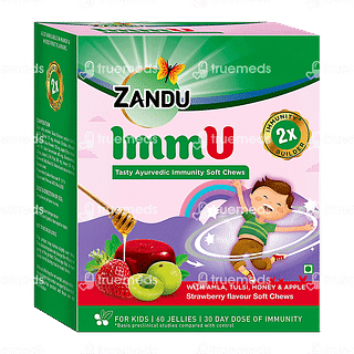 Zandu Immu Tasty Ayurvedic Immunity Soft Chews Strawberry Jelly 60