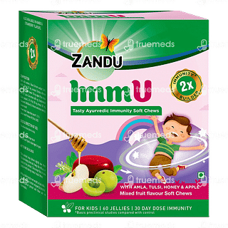 Zandu Immu Tasty Ayurvedic Immunity Soft Chews Mixed Fruit Jelly 60