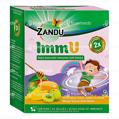 ZANDU IMMU TASTY AYURVEDIC IMMUNITY SOFT CHEWS MANGO JELLY 60