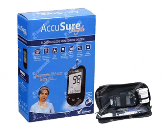 Accusure Simple 4th Generation Blood Glucose Monitor With 25 Test Strips Free