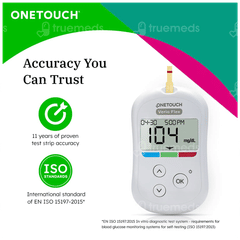Onetouch Verio Flex Blood Glucose Monitoring System With 10 Test Strips Free Kit 1