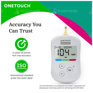 Onetouch Verio Flex Blood Glucose Monitoring System With 10 Test Strips Free Kit 1