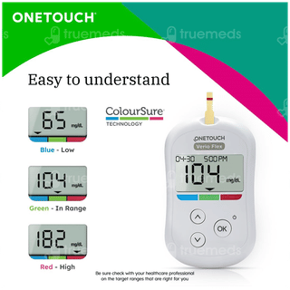 Onetouch Verio Flex Blood Glucose Monitoring System With 10 Test Strips Free Kit 1