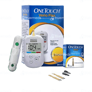 One Touch Verio Flex Glucometer 10 Test Strips Free Kit 1