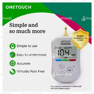 One Touch Verio Flex Glucometer 10 Test Strips Free Kit 1