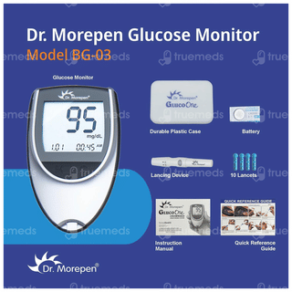 Dr Morepen Gluco One Bg 03 Blood Glucose Monitoring System 1 With 25 Blood Glucose Test Strips