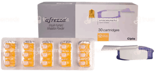 Afrezza 12 Units Oral Inhalation Powder 30 Cartridges & 1 Inhaler