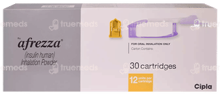 Afrezza 12 Units Oral Inhalation Powder 30 Cartridges & 1 Inhaler