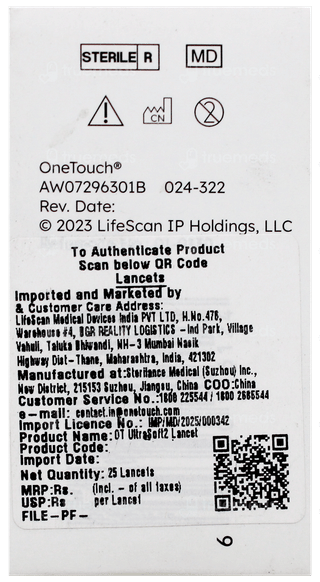 Onetouch Ultrasoft 2 Lancets 25