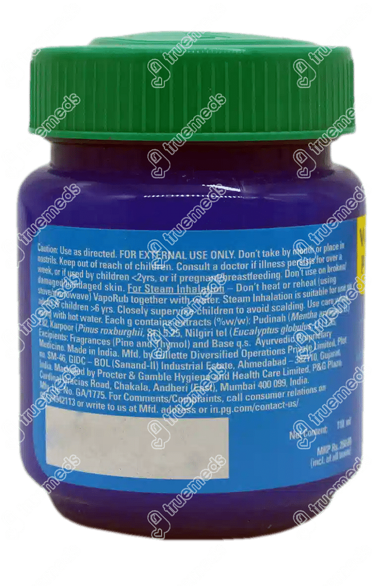 Vicks Vaporub 110 ML - Uses, Side Effects, Dosage, Price | Truemeds