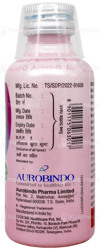 Acinil O Mint Flavour Sugar Free Suspension 120Ml