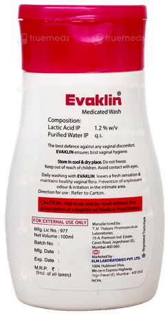 Evaklin Medicated Wash 100Ml