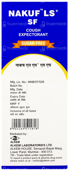 Nakuf Ls+ Sf Cherry Flavour Expectorant 100ml