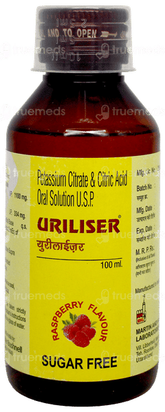 Uriliser Raspberry Flavour Sugar Free Solution 100Ml