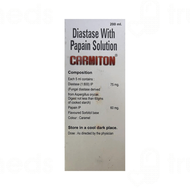 Carmiton Liquid 200 Ml - Uses, Side Effects, Dosage, Price | Truemeds
