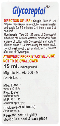 Glycoseptol Antiseptic Gargle And Mouth Wash 15ml