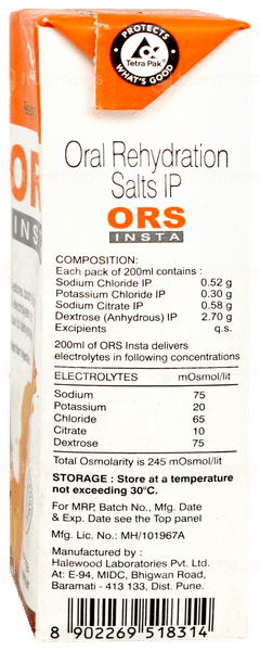 Alkem Ors Insta Orange Flavour Ready To Drink 200ml