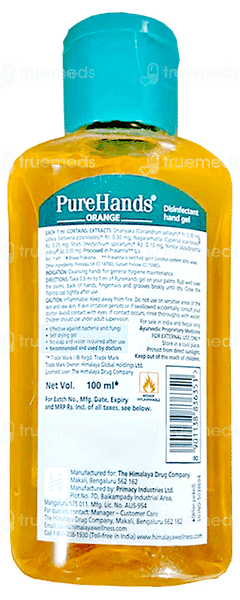 Himalaya Purehands Orange Hand Sanitizer 100Ml Himalaya Purehands Orange Hand Sanitizer 100Ml