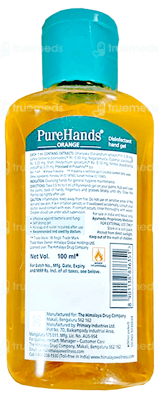 Himalaya Purehands Orange Hand Sanitizer 100Ml