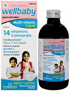 Wellbaby Orange Flavour Multivitamin Liquid 200ml