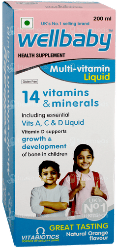 Wellbaby Orange Flavour Multivitamin Liquid 200ml