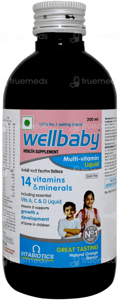 Wellbaby Orange Flavour Multivitamin Liquid 200ml