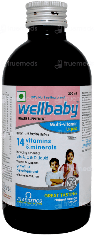 Wellbaby Orange Flavour Multivitamin Liquid 200ml