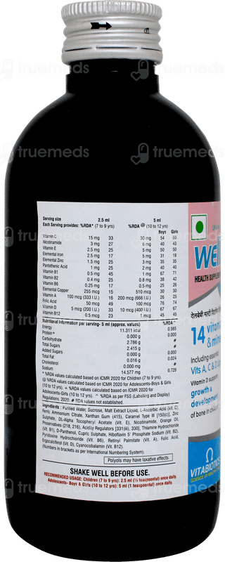 Wellbaby Orange Flavour Multivitamin Liquid 200ml