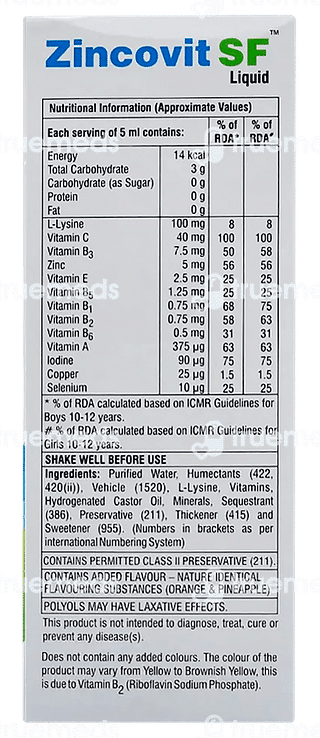 Zincovit Sf Liquid 200 ML