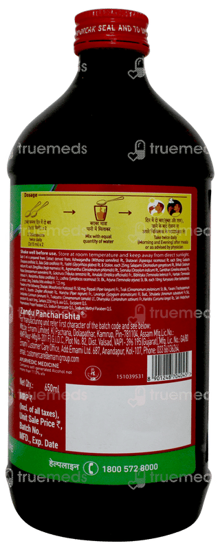 Zandu Pancharishta Digestive Tonic 650ml