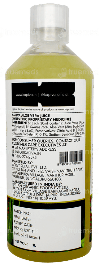 Kapiva Ayur Foods Thar Aloe Vera Juice 1 L