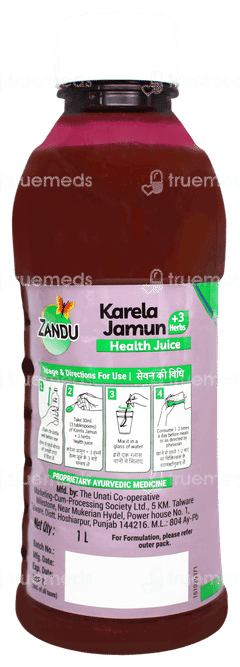 Zandu Karela Jamun +3 Herbs Health Juice 1 L