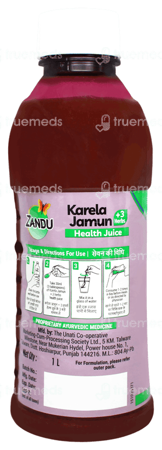 Zandu Karela Jamun +3 Herbs Health Juice 1 L