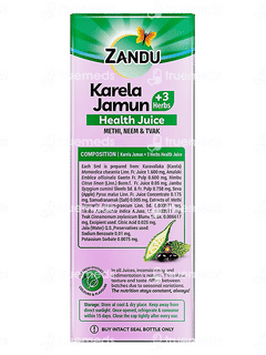 Zandu Karela Jamun +3 Herbs Health Juice 1 L