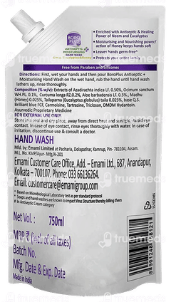 Boroplus Antiseptic + Moisturising Hand Wash Neem Eucalyptus And Honey 750 ML