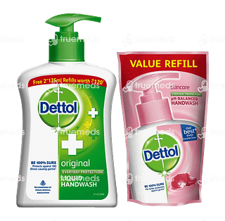 Dettol Original Liquid Handwash 200 ML With Skincare Liquid Handwash Refill 175 ML