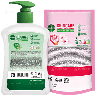 Dettol Original Liquid Handwash 200ml With Skincare Liquid Handwash Refill 175ml