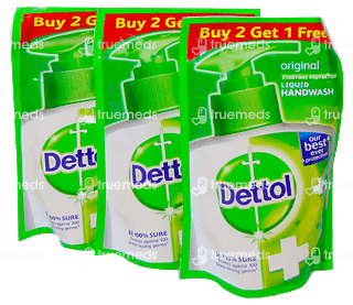 Dettol Original Liquid Handwash Refill 175 ML (2+1 ) Pack Of  3