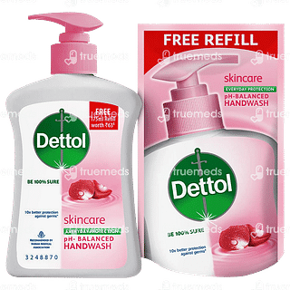 Dettol Skin Care Liquid Handwash 200 ML With 1 Skincare Handwash Refill Free