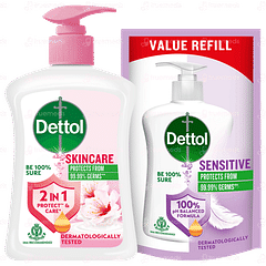 Dettol Skincare Liquid Hand Wash 200ml With Refill 175ml Free