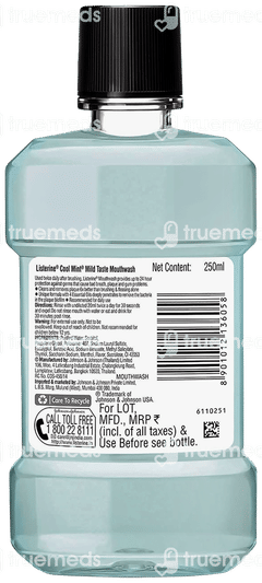 Listerine Cool Mint Mild Taste Mouthwash 250ml