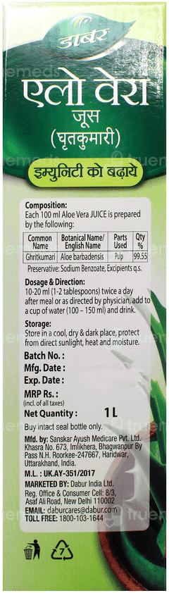 Dabur Aloe Vera Juice 1 L Dabur Aloe Vera Juice 1 L