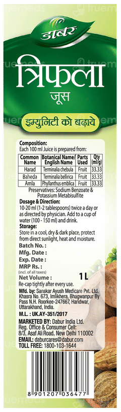 Dabur Triphala Juice 1 L Dabur Triphala Juice 1 L
