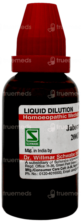 Dr Willmar Schwabe India Jaborandi Dilution 200 Ch 30 ML