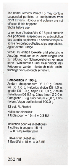 Dr Reckeweg Vita C 15 Nerve Tonic 250ml