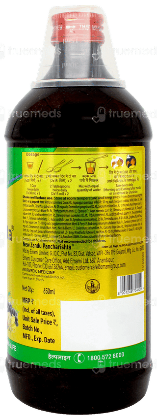 Zandu Pancharishta New No Added Sugar Digestive Tonic 650ml