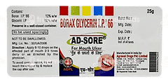 Ad Sore Borax Glycerin 25gm